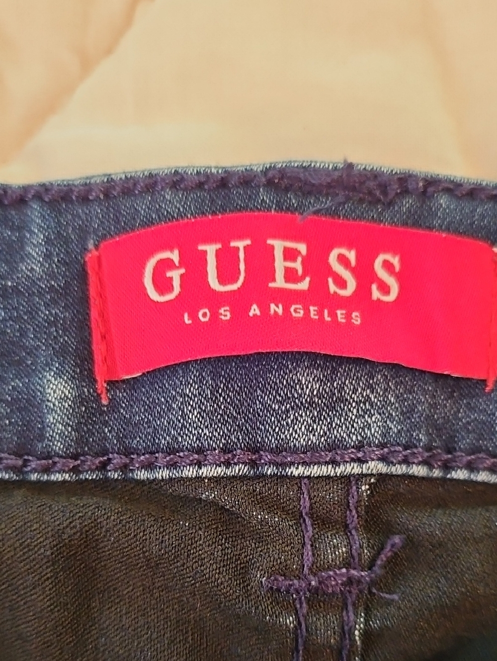 GUESS High Rise Dark Indigo Shorts- Size 32 - Picture 6 of 7